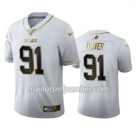 Maillot Buffalo Bills Ed Oliver 91 Nike Blanc Golden Edition 100th - Homme